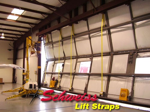 Bifold Hangar Door with Lift Strap System